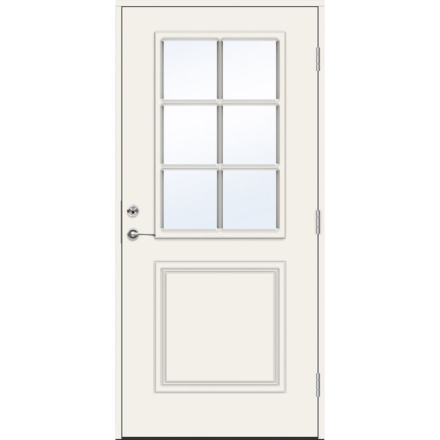 Ulko-ovi Swedoor Advance Smetana, maalattu valkoinen NCS S 0502-Y, valkoinen karmi 105mm