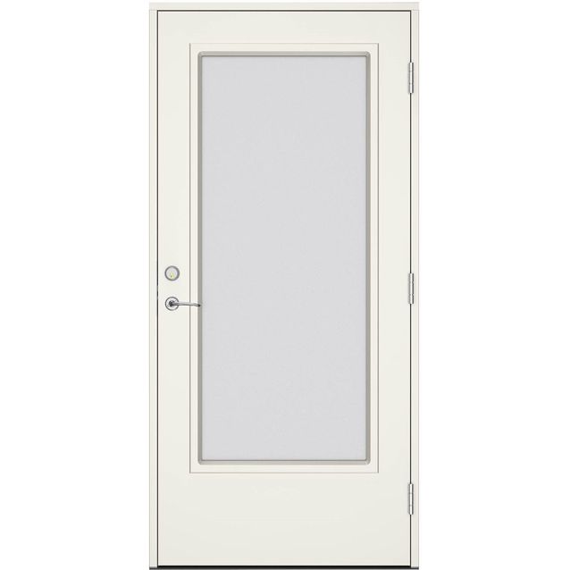 Terassiovi Swedoor Vision Lumina W18, maalattu valkoinen NCS S 0502-Y, valkoinen karmi 105mm
