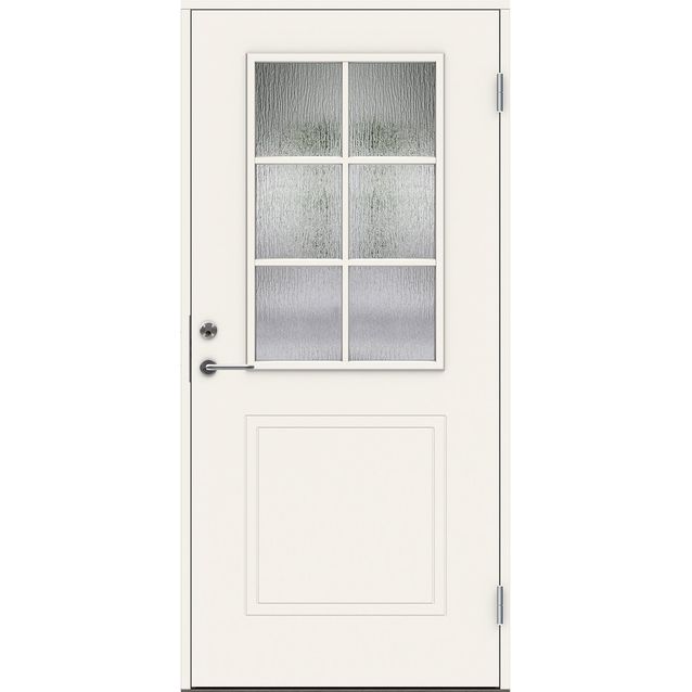 Ulko-ovi Swedoor Clever P-400, maalattu valkoinen NCS S 0502-Y, valkoinen karmi 105mm