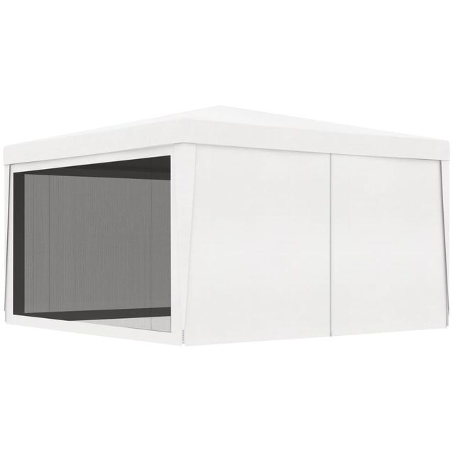 Juhlateltta 4 verkkosivuseinää 4x4 m valkoinen_1