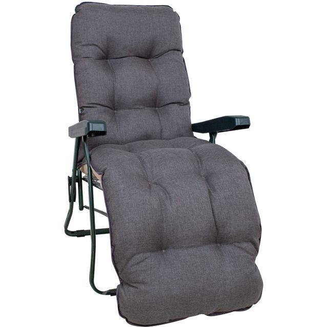 Deck chair BADEN-BADEN brownish gray pad