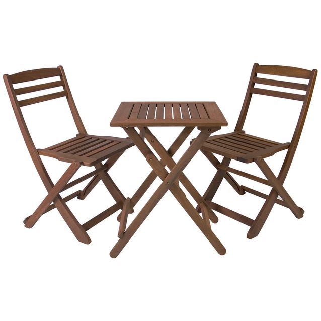 Balcony set ROUEN table and 2 chairs, meranti
