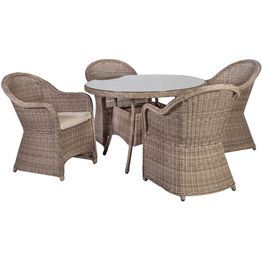 Puutarharyhmä Home4You TOSCANA, 4 tuolia, beige