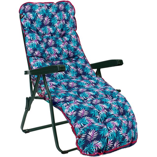 Deck chair BADEN-BADEN blue pad