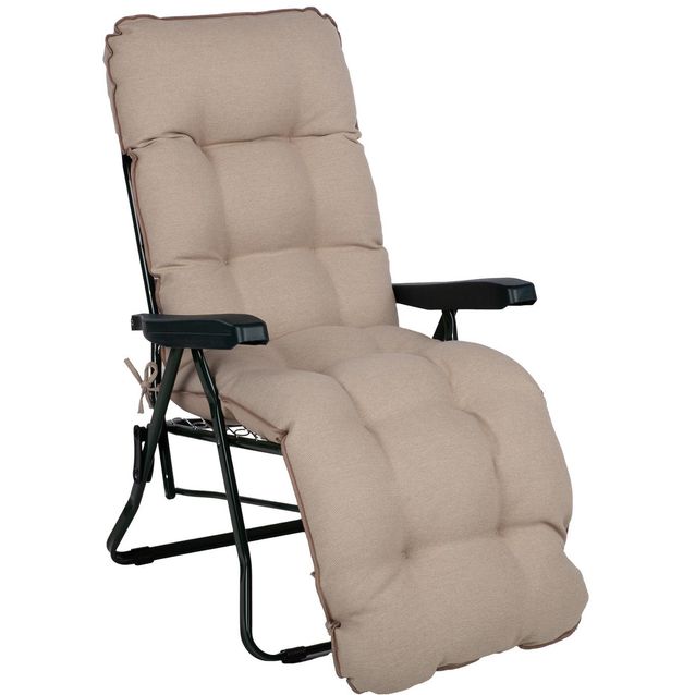 Deck chair BADEN-BADEN beige pad