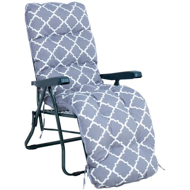Deck chair BADEN-BADEN grey pad