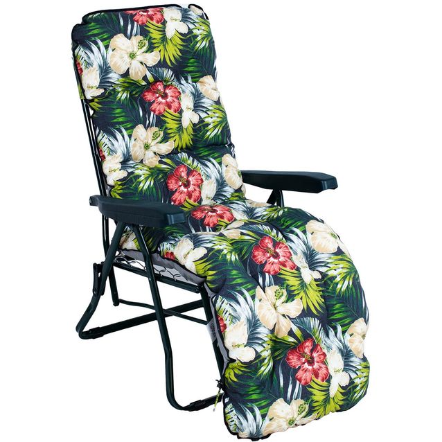 Deck chair BADEN-BADEN dark floral pad