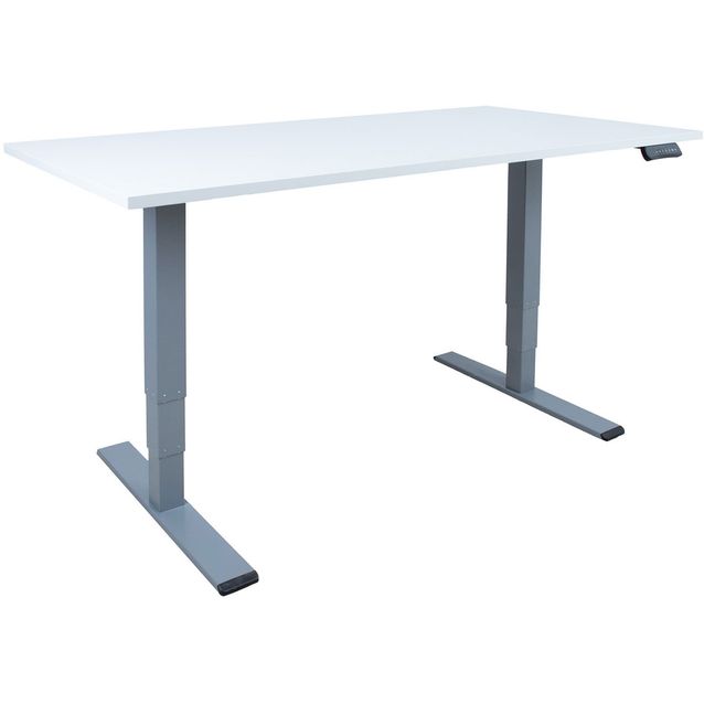 Desk ERGO OPTIMAL with 2 motor 160x80xH62-127cm, greyish white/silver-grey
