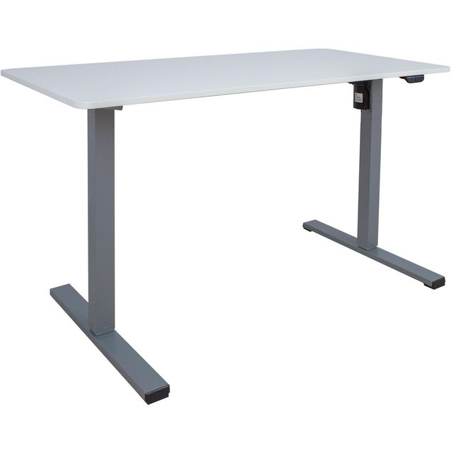 Desk ERGO OPTIMAL with 1 motor 120x60xH71-116cm, white/silver grey