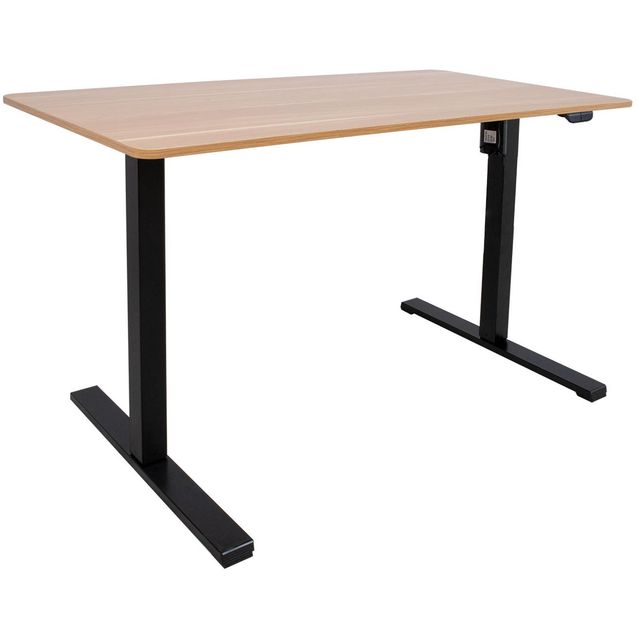 Desk ERGO OPTIMAL with 1 motor 140x70xH71-116cm, hickory/black