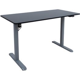 Työpöytä Home4You ERGO LIGHT 1 moottorilla 120x60xK73-118 cm, musta/hopeanharmaa