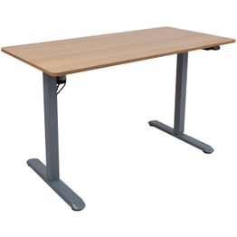Työpöytä Home4You ERGO LIGHT 1 moottorilla 120x60xK73-118 cm, tammi/hopeanharmaa