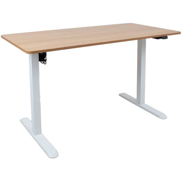 Desk ERGO LIGHT with 1 motor 120x60xH73-118cm, oak/white