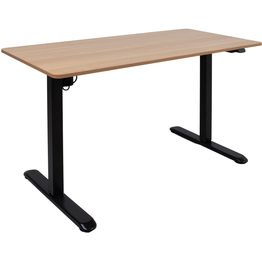 Työpöytä Home4You ERGO LIGHT 1 moottorilla 120x60xK73-118 cm, tammi/musta