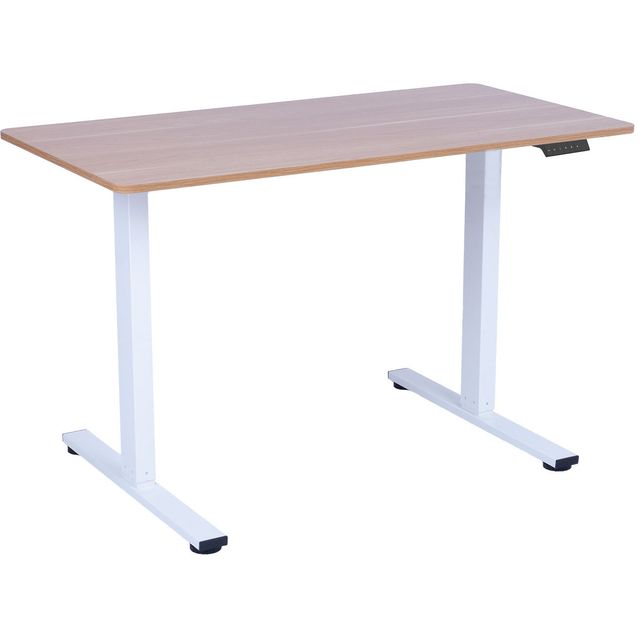 Desk ERGO FIT with 1 motor 120x60xH71,5-116cm, oak/white