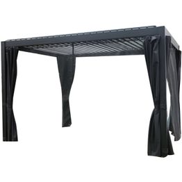 Pergola Home4You Mirador-111, 300x400cm, verhoilla, tummanharmaa