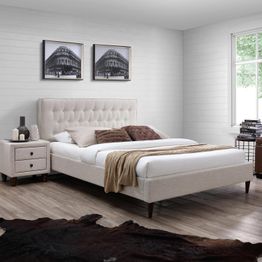Sänky Home4You EMILIA 160x200 cm, patjalla HARMONY DUO SEASON, beige