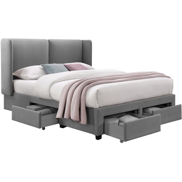 Bed SUGI with mattress HARMONY TOP 160x200cm, grey