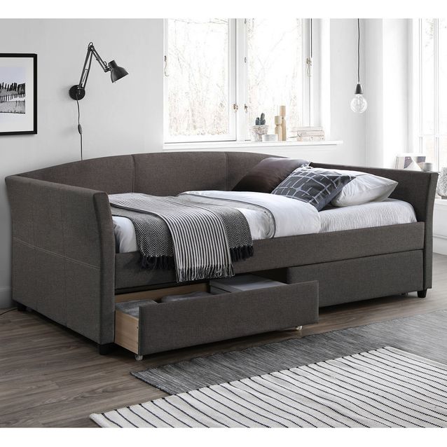 Bed GENESIS 90x200cm, with mattress HARMONY UNO, brownish grey