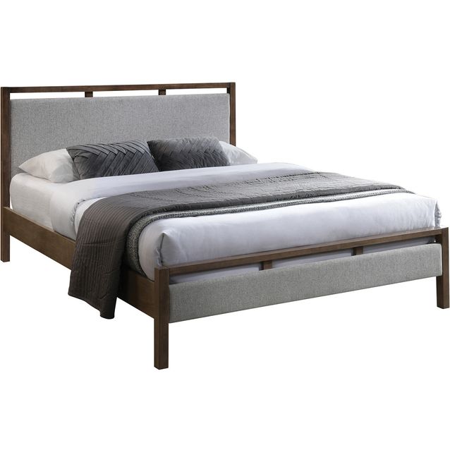 Bed VOKSI with mattress HARMONY TOP 160x200cm, grey