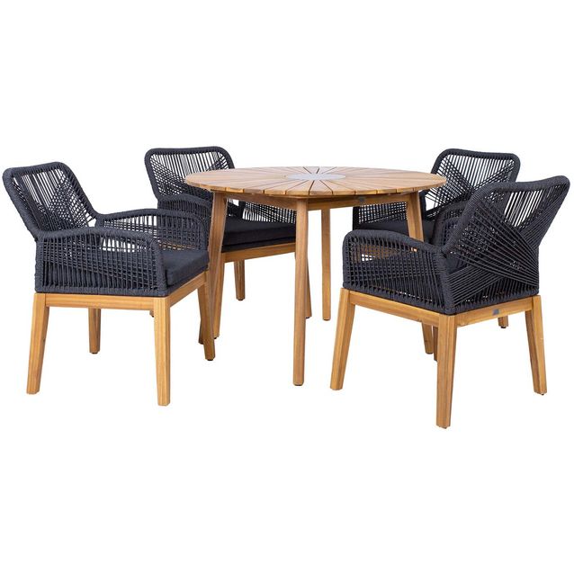 Garden furniture set FLORIDA table and 4 chairs, grey