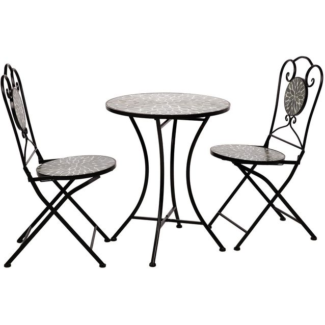 Balcony set MIRT table and 2 chairs, green