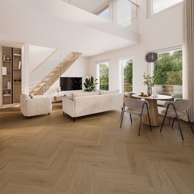 Kalanruotovinyyli Karitma Nordic Herringbone 4116 Hailuoto, integroitu äänieriste
