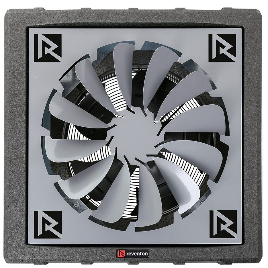 Lämpöpuhallin Reventon HC50-3S 44,3 kW musta + levityssäle 360