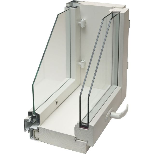 Ikkuna Kaski MSEA 2+1 lasinen perusrakenne, A-malli, turvalasi sisäpuoli