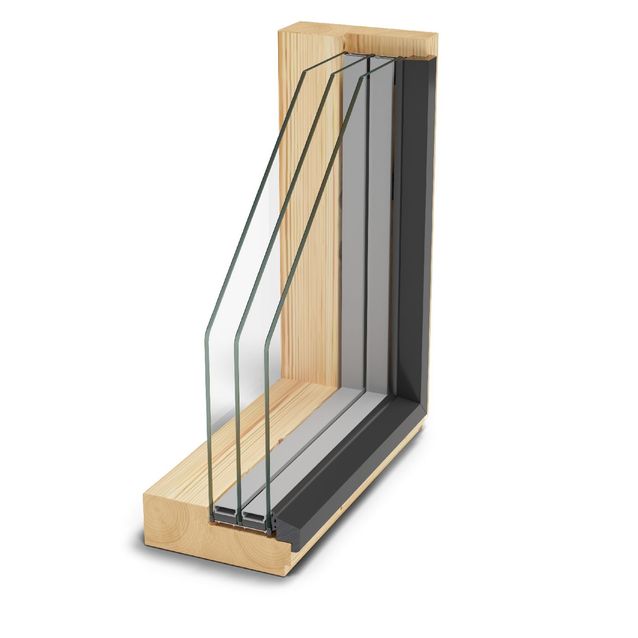 Kiinteä saunan ikkuna Kaski MEKA, 3-lasinen, A-malli