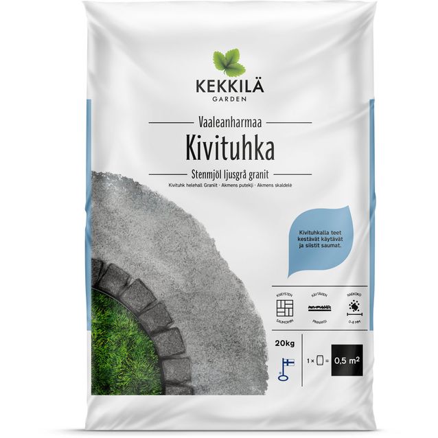 Kivituhka vaaleanharmaa 20 kg Kekkilä