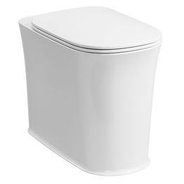 WC-istuin korkealle huuhtelusäiliölle Kerasan The New Yorker, S-lukko/P-lukko, valkoinen