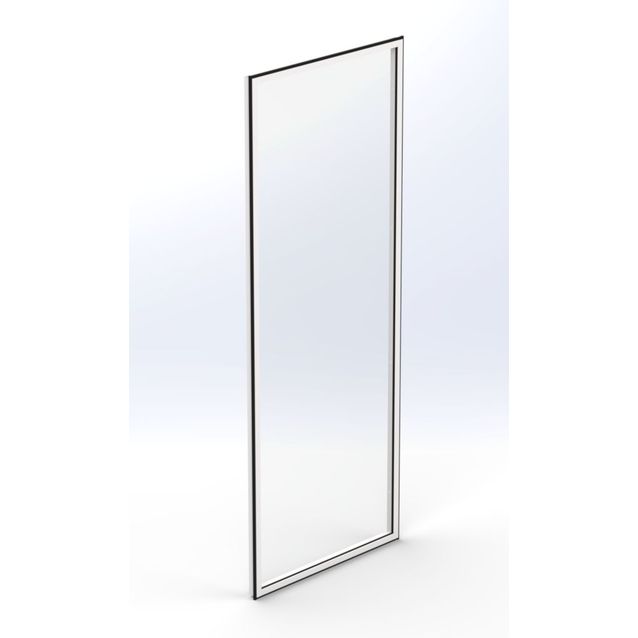 Terassilasi Keraplast P23 kiinteä 1-os., valkoinen, kirkas lasi, mittatilaus