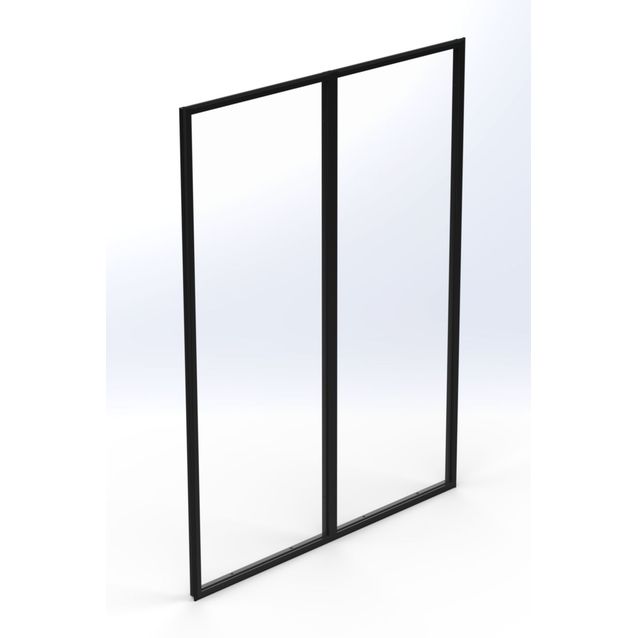 Terassilasi Keraplast P23 kiinteä 2-os., musta, kirkas lasi, mittatilaus