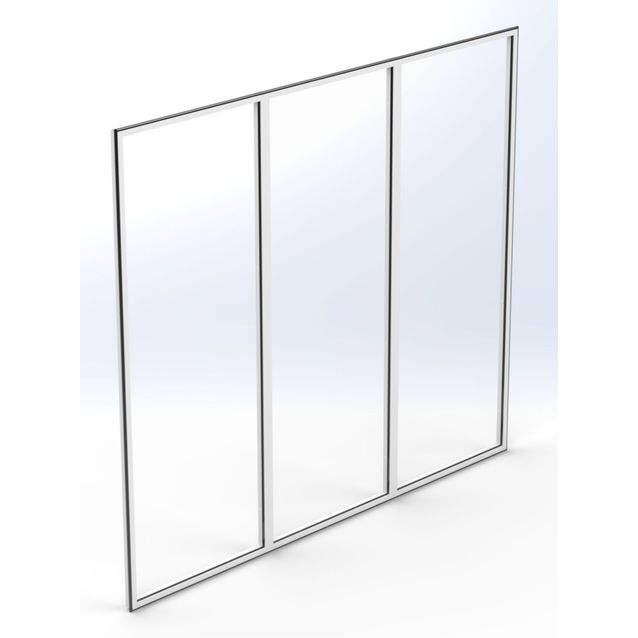 Terassilasi Keraplast P23 kiinteä 3-os., valkoinen, kirkas lasi, mittatilaus