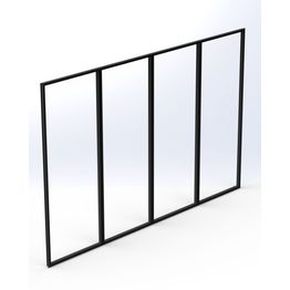 Terassilasi Keraplast P23 kiinteä 4-os., musta, kirkas lasi, mittatilaus