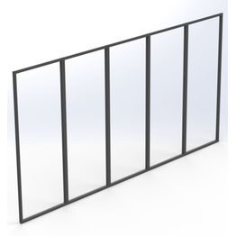 Terassilasi Keraplast P23 kiinteä 5-os., harmaa, kirkas lasi, mittatilaus