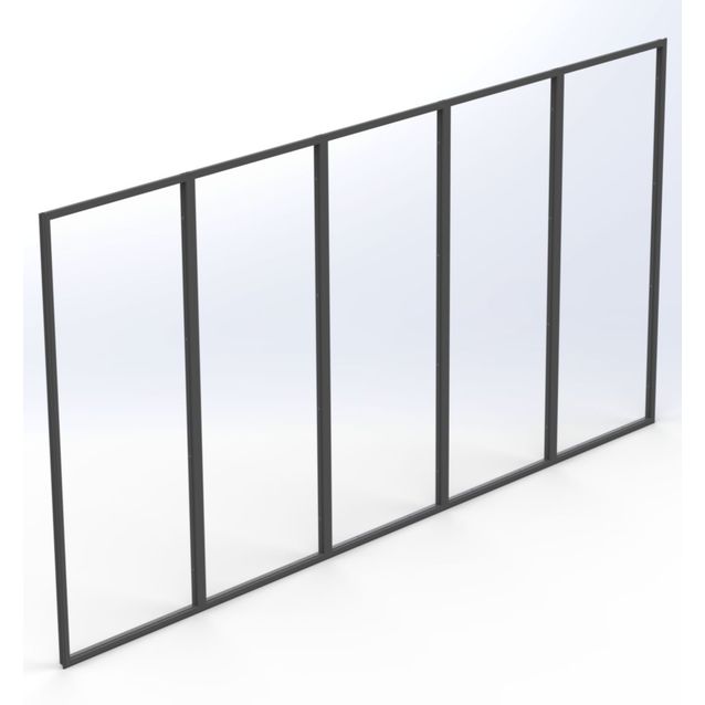 Terassilasi Keraplast P23 kiinteä 5-os., harmaa, kirkas lasi, mittatilaus