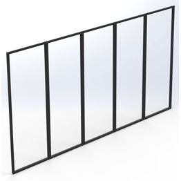 Terassilasi Keraplast P23 kiinteä 5-os., musta, kirkas lasi, mittatilaus