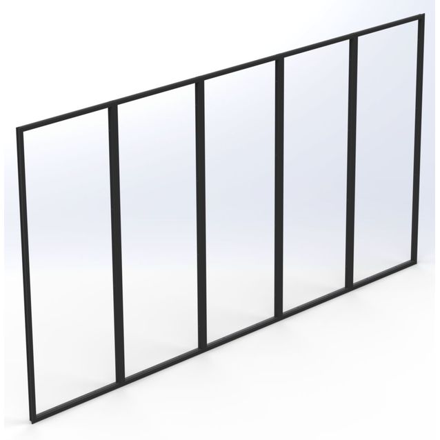 Terassilasi Keraplast P23 kiinteä 5-os., musta, kirkas lasi, mittatilaus