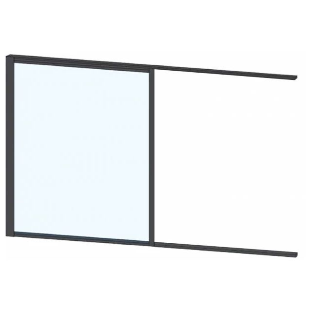 Terassin liukulasi-ikkuna Keraplast 1-os. 1100x915mm, kirkas/musta