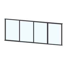 Terassin liukulasi-ikkuna Keraplast 4-os. 1100x3800 mm kirkas/musta