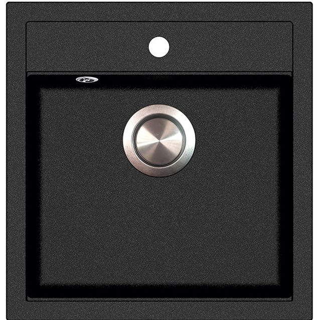 Keittiöallas Kiwi SQT100W, 490x510mm, kvartsikomposiitti, musta