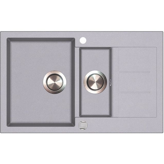 Keittiöallas Kiwi SQT151, 800x495mm, 1,5-altainen, laskutasolla, kvartsikomposiitti, Alumetallic