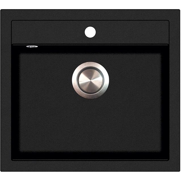 Keittiöallas Kiwi SQQ100, hanalipalla, 565x510mm, kvartsikomposiitti, musta