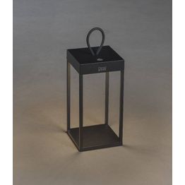 LED-lyhtyvalaisin Konstsmide Ravello 30cm ladattava musta