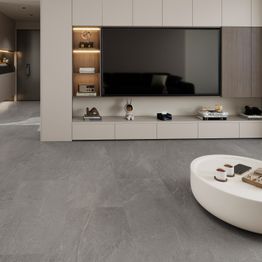 Kivikomposiittivinyylilaatta DomusFlooring Raunin rakkakivi, integroitu askeläänieriste