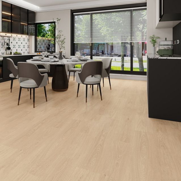 Kivikomposiittivinyylilankku DomusFlooring Untamon omenapuu, integroitu askeläänieriste
