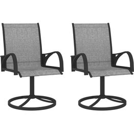 Kääntyvä puutarhatuoli 2 kpl tekstiili ja teräs harmaa