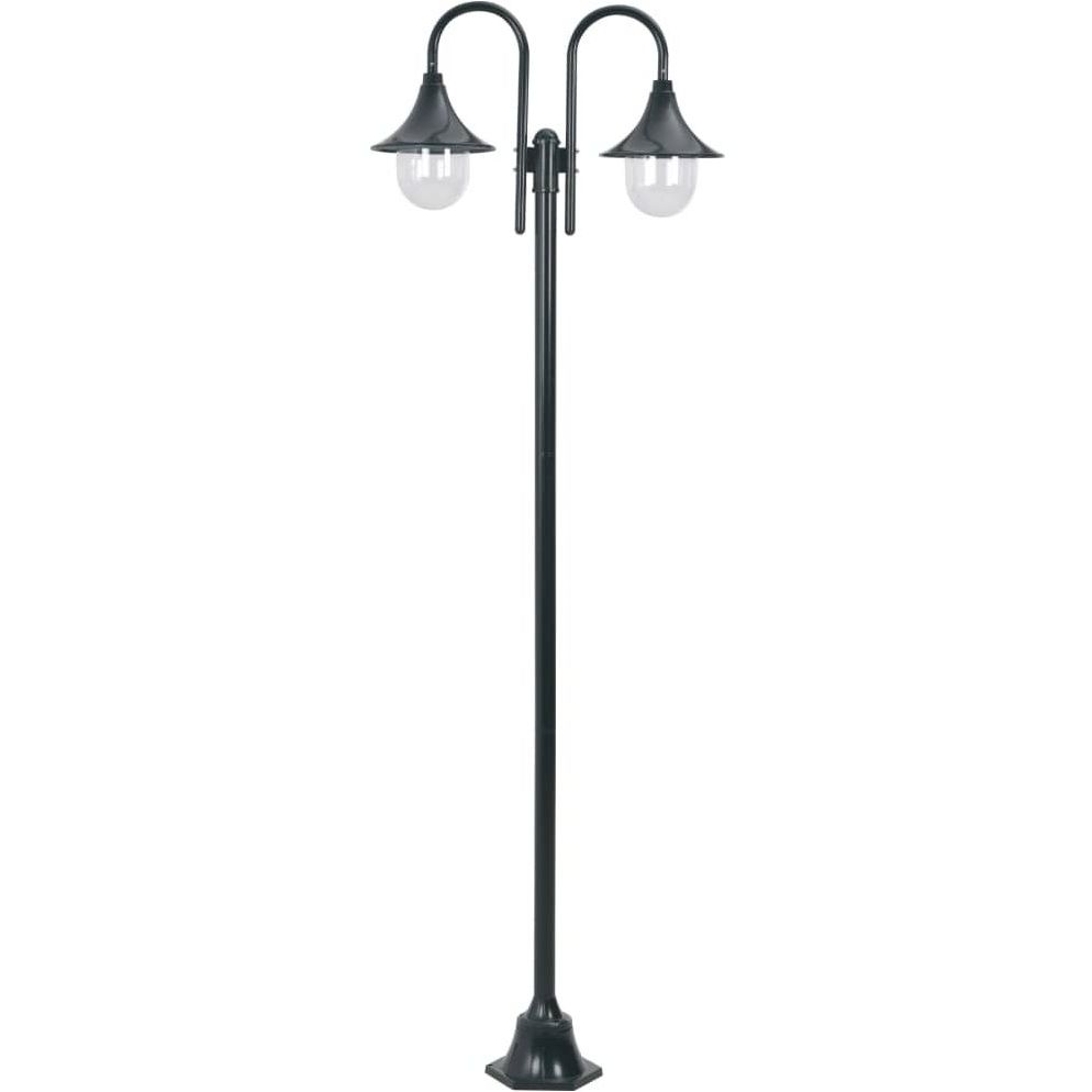 Kaksilyhtyinen pylväsvalaisin puutarhaan e27 220 cm vihreä